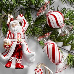 Candy Cane Santa Claus Ornament