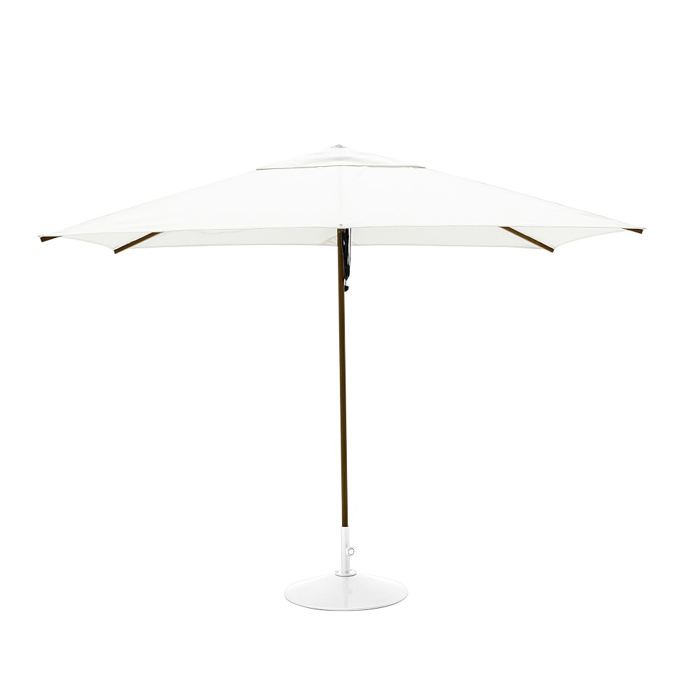 10' Rectangular Performance Umbrella, Wood Finish