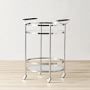Truman Round Bar Cart, Polished Nickel (20&quot;)