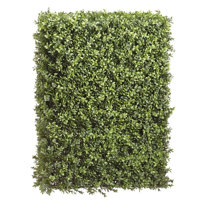 UV Protected Faux Boxwood Hedge, 2.6' x 1.9'