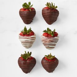 Hand Dipped Chocolate Covered Strawberries, Set of 6