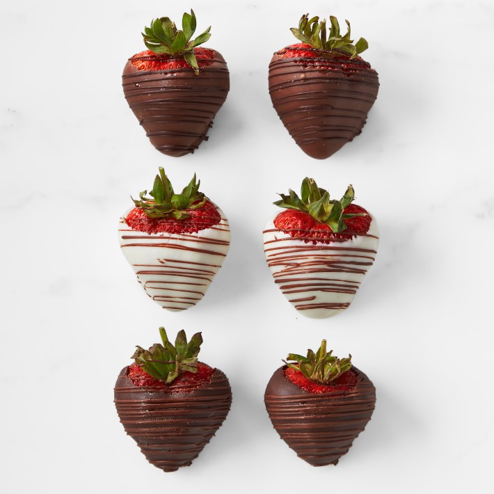 Hand Dipped Chocolate Covered Strawberries, Set of 6
