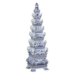Blue and White Ceramic Tulip Vase