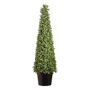 Pre-Lit UV Protected Faux Boxwood Cone Topiary in Pot, 48"