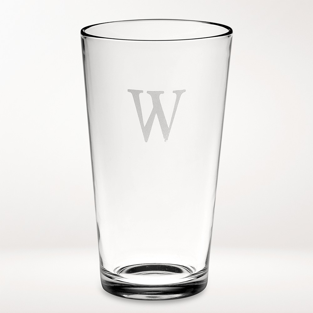 Monogrammed Pint Glasses, Single-Initial, Set of 4