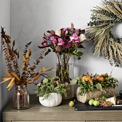 White Fall Pumpkin Live Centerpiece