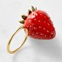 Cloisonn&#233; Strawberry Napkin Rings, Set of 4