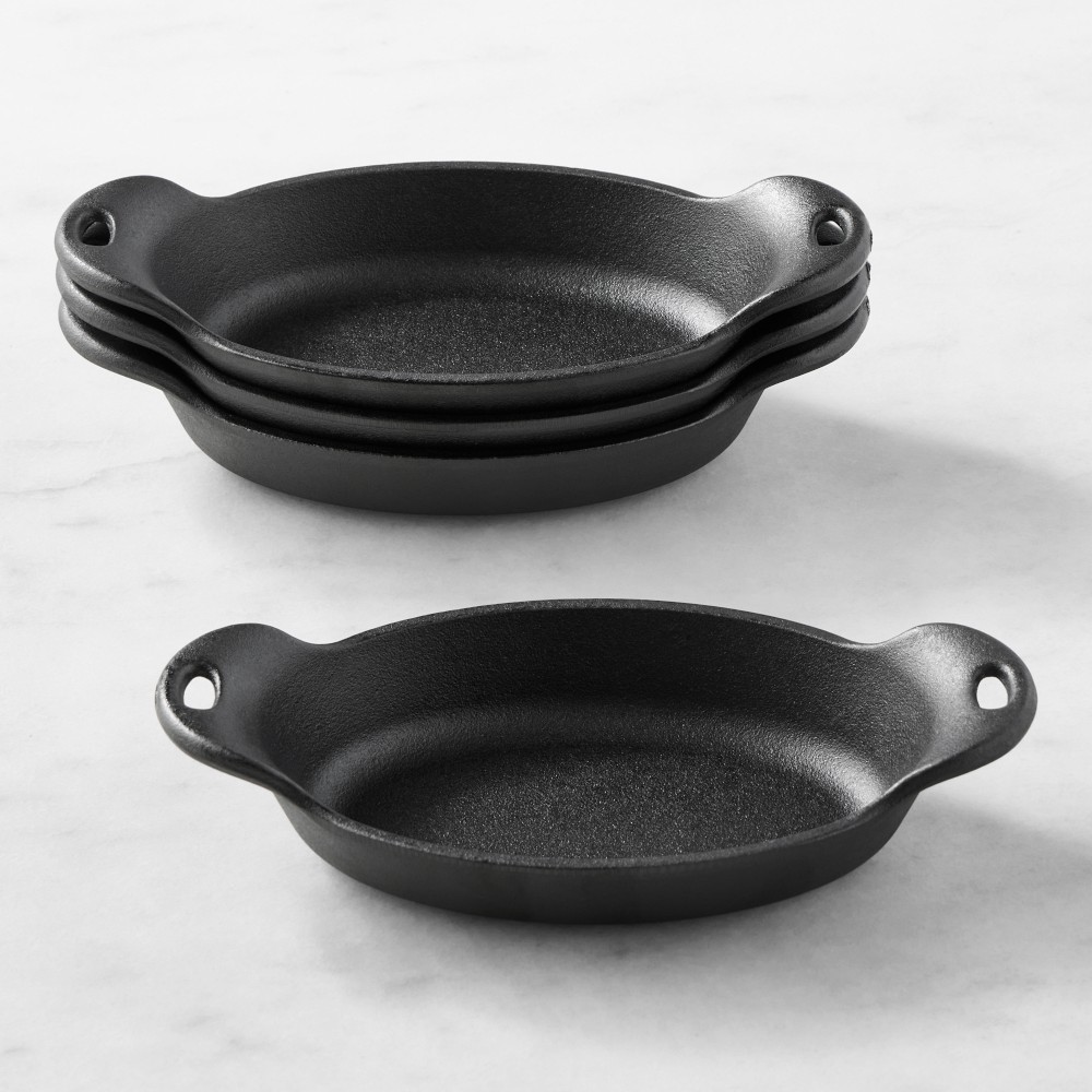 Lodge Seasoned Cast Iron Mini Oval Server, Set of Four