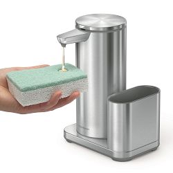 simplehuman&#8482; Rechargeable Liquid Sensor Pump with Sponge Caddy, 14-Oz.