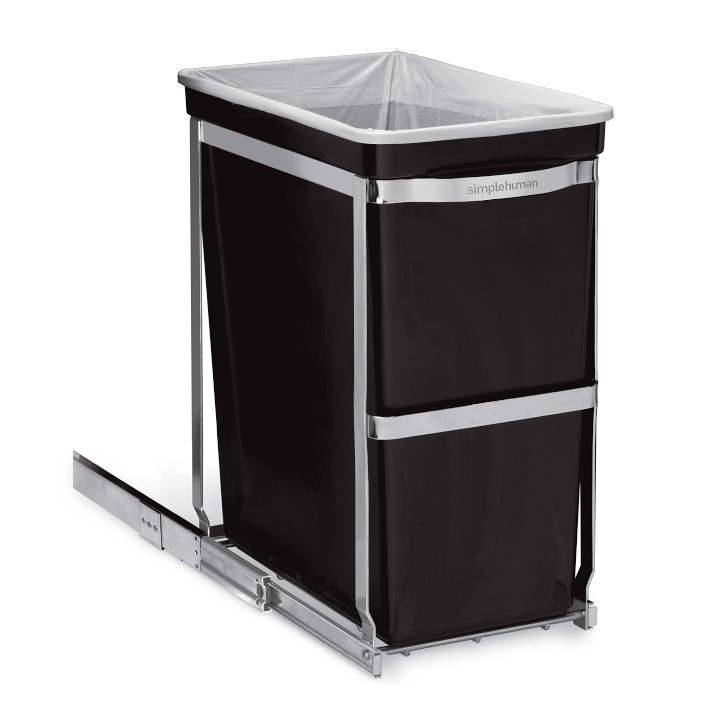 simplehuman™ 30-L. Under Counter Pull-Out Can, Stainless-Steel
