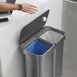 simplehuman&#8482; Dual Compartment Voice &amp; Sensor Can, 58L