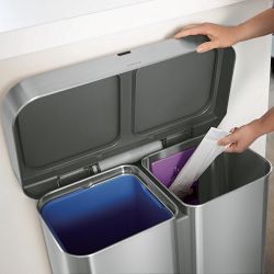 simplehuman&#8482; Dual Compartment Voice &amp; Sensor Can, 58L