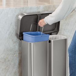 simplehuman&#8482; Dual Compartment Voice &amp; Sensor Can, 58L