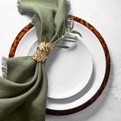 Gold Leaf Napkin Rings, Set of 4