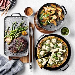 Williams Sonoma Outdoor Stainless-Steel Round Skillet with Trivet
