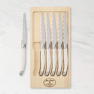 Jean Dubost Laguiole Steak Knife Set, Set of 6, White