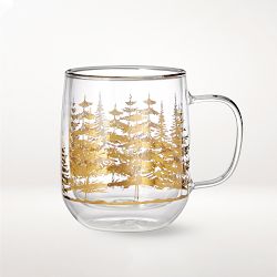 Decorated Double Wall Forest Mugs, Set of 2