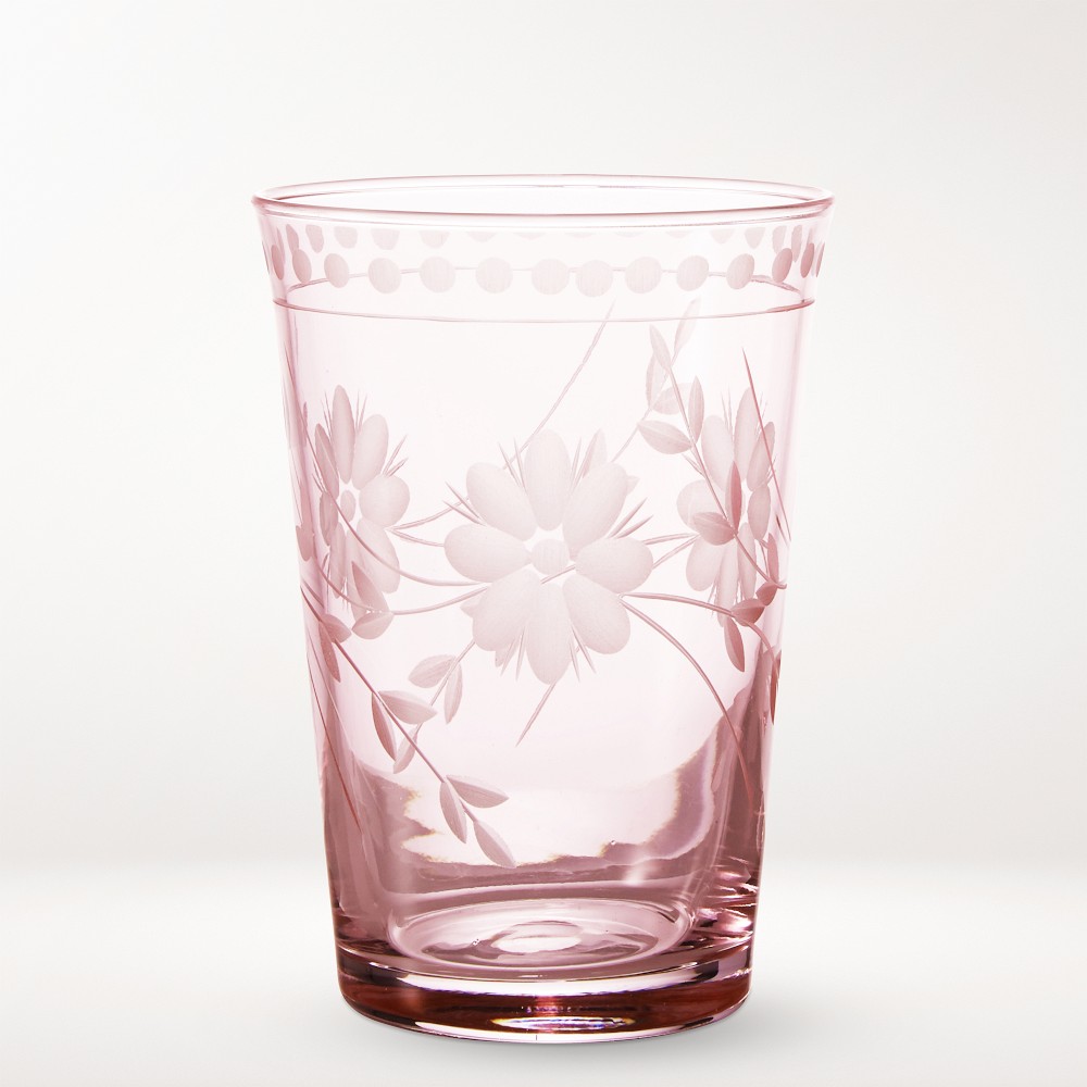 Set of four Vintage Etched Tumblers 9-oz