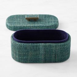 Blue Raffia Box