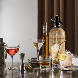 Orrefors Intermezzo Blue Martini Glasses, Set of 2