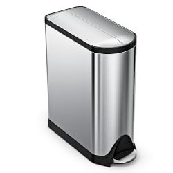 simplehuman™ 11.9-Gallon Butterfly Lid Kitchen Step Trash Can, Brushed Stainless Steel