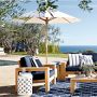 10' Round Outdoor Larnaca Teak Umbrella