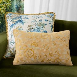Floral Velvet Embroidered Pillow Cover