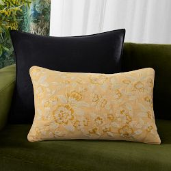 Floral Velvet Embroidered Pillow Cover