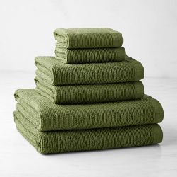 Solid Ribbed 6 Piece Towel Set