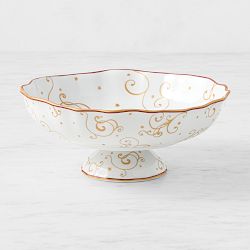 Twas the Night Before Christmas Porcelain Pedestal Fruit Bowl