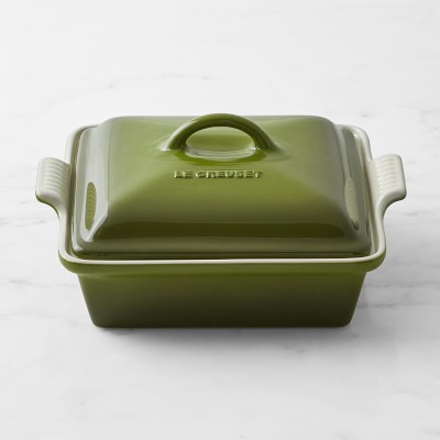 Le Creuset Stoneware Shallow Square Covered Baker, Olive