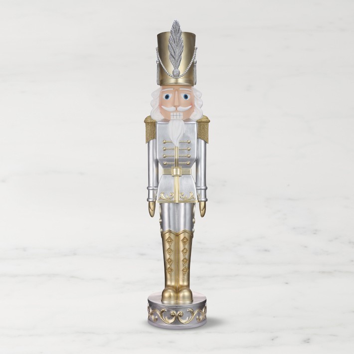 Outdoor Gold & Silver Nutcracker, 48"