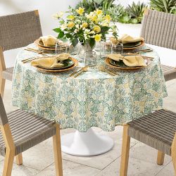 Morris & Co. x Williams Sonoma Bluebell Outdoor Round Tablecloth, Sage