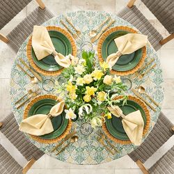 Morris &amp; Co. x Williams Sonoma Bluebell Outdoor Round Tablecloth