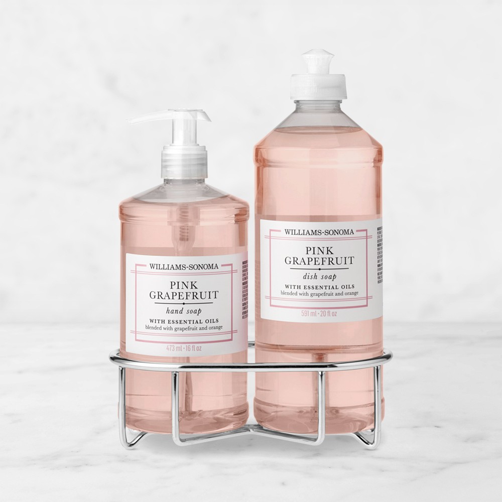 Williams Sonoma Pink Grapefruit Hand Soap & Dish Soap 3-Piece Kitchen Set, Stainless-Steel