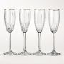 Wilshire Jewel Cut Gold Rim Champagne Flutes, Set of 4