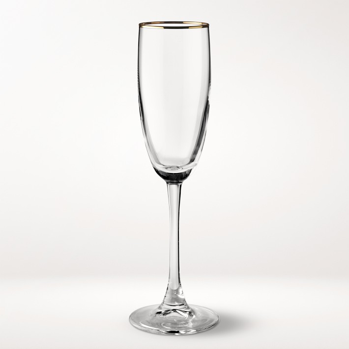Gold Rim Champagne Flutes, set of 4