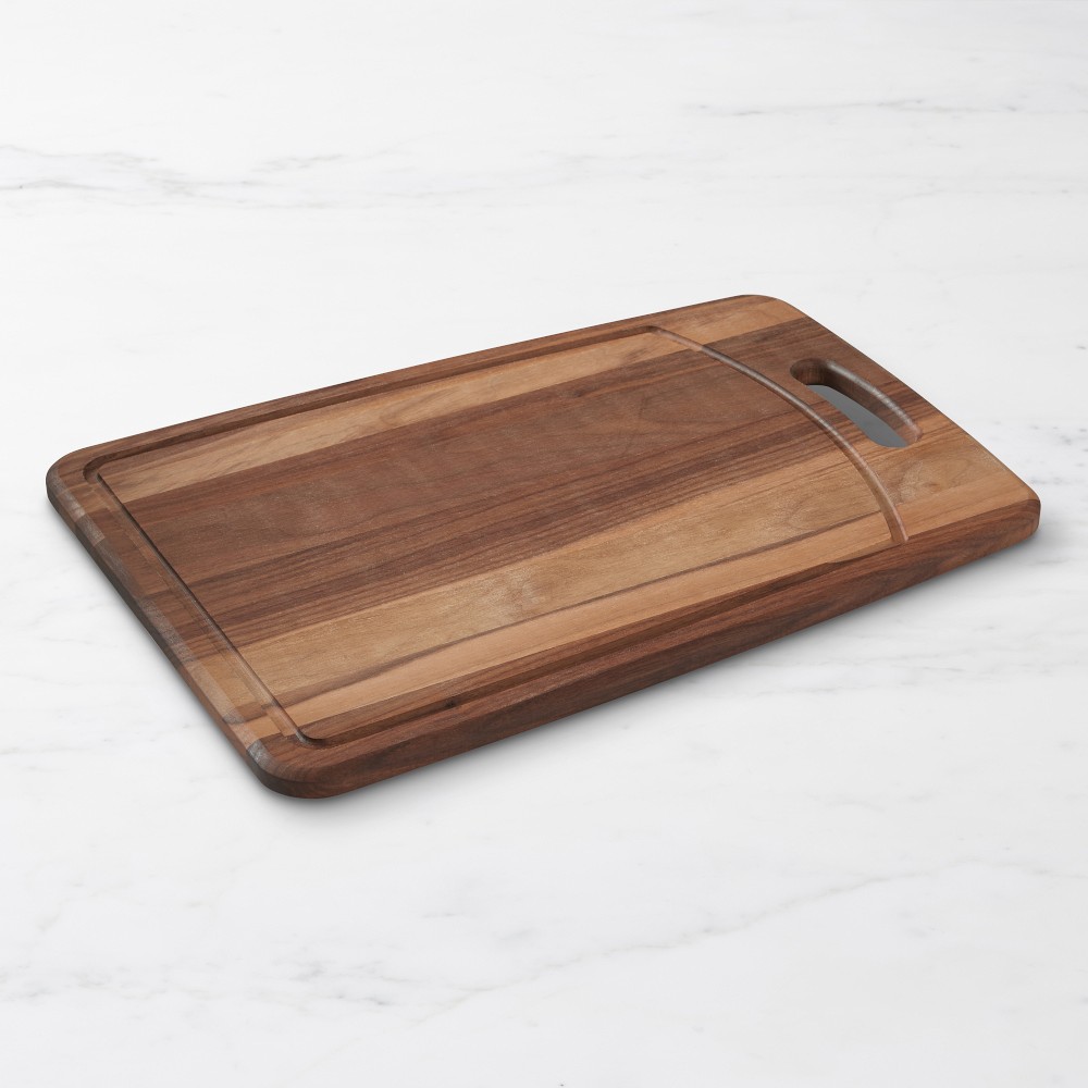 Williams Sonoma Walnut Handled Cutting & Carving Prep Board, 19" x 14"