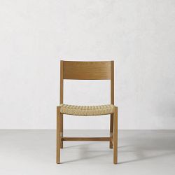 Cortina Dining Side Chair, Woven Weave, Natural, Natural Oak