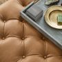 Faux Shagreen &amp; Brass Ottoman Tray, Rectangle