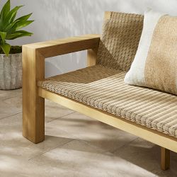 Larnaca Outdoor Natural Teak x All Weather Weave Customizable Sectional (84.5&quot;)