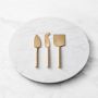 Marble &amp; Brass Cheese Board with Cheese Knives