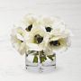 Faux Anemone Arrangement in Glass Vase