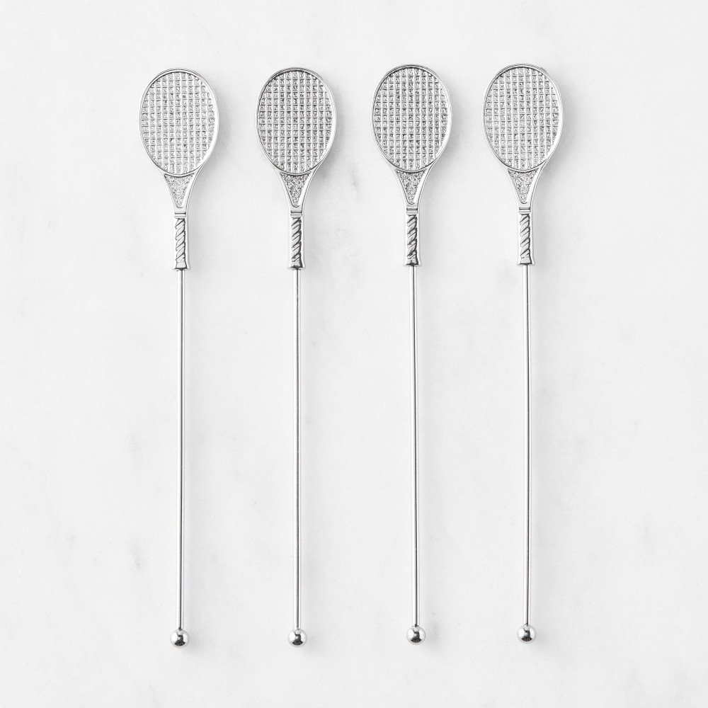 Clubhouse Tennis Stirring Sticks, Set of 4