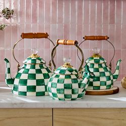 MacKenzie-Childs Emerald Check Tea Kettle