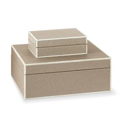 Faux Shagreen Box, Ivory