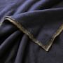Reversible Double Face Solid Cashmere Throw, Navy/Sand