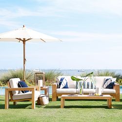 Larnaca Outdoor Teak Coffee Table (48&quot;-60&quot;)
