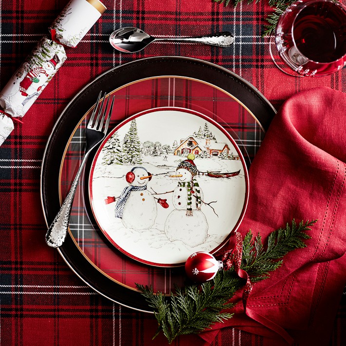 Snowman Salad Plates, Set of 4