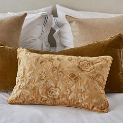 Floral Velvet Embroidered Pillow Cover
